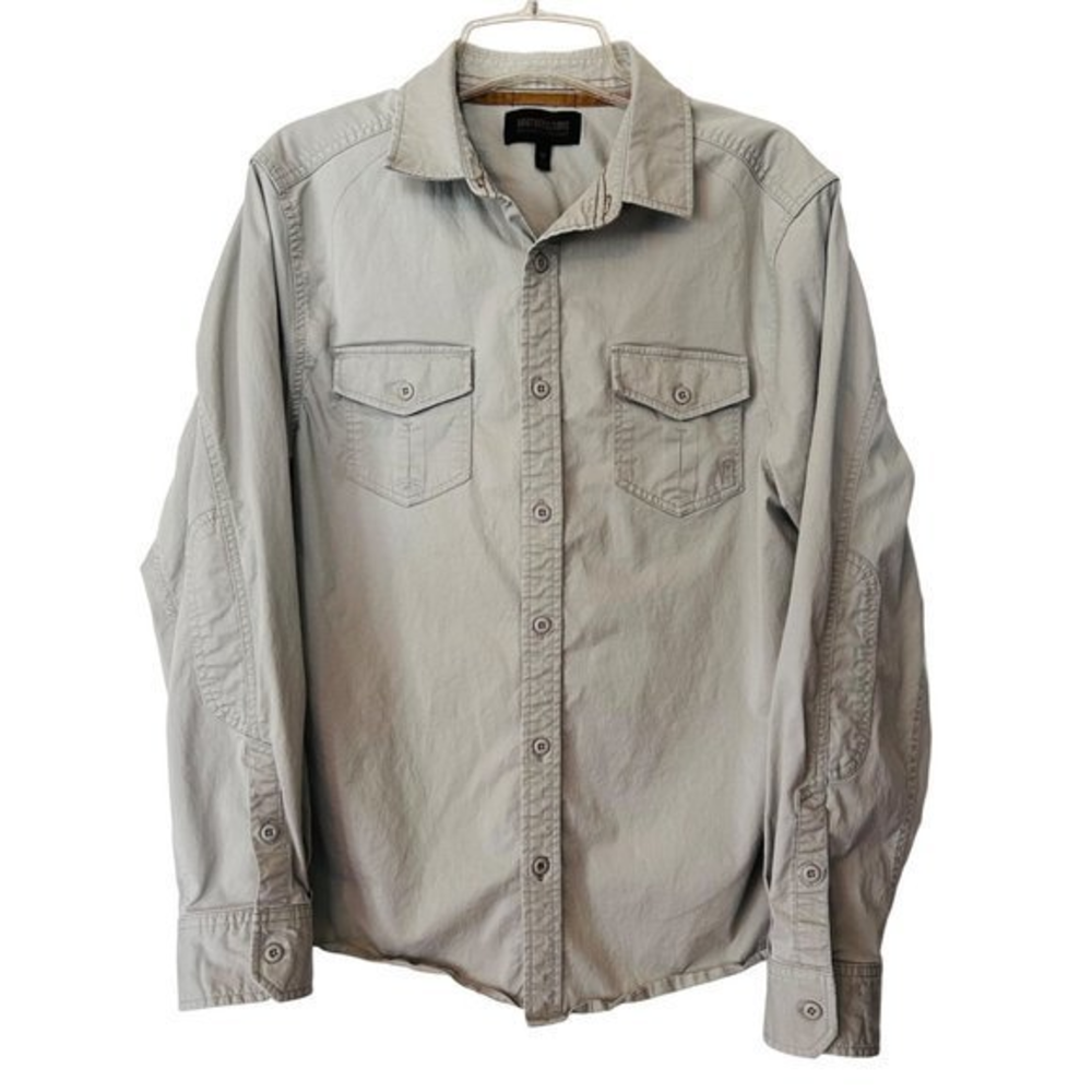 Brothers & Sons Mens‎ Western Rodeo Tan Long Sleeve Button Up Shirt Size M
